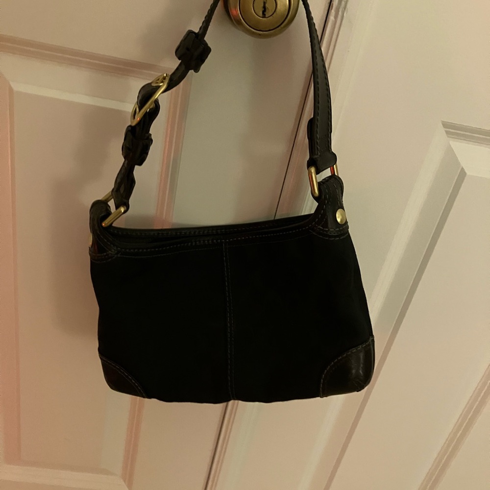 Coach Black Leather Shoulder Bag
